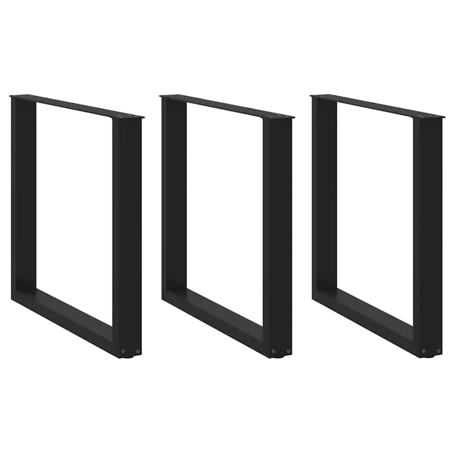 vidaXL Esstischbeine U-Form 3 Stk Schwarz 80x72-73 cm Stahl 4013204