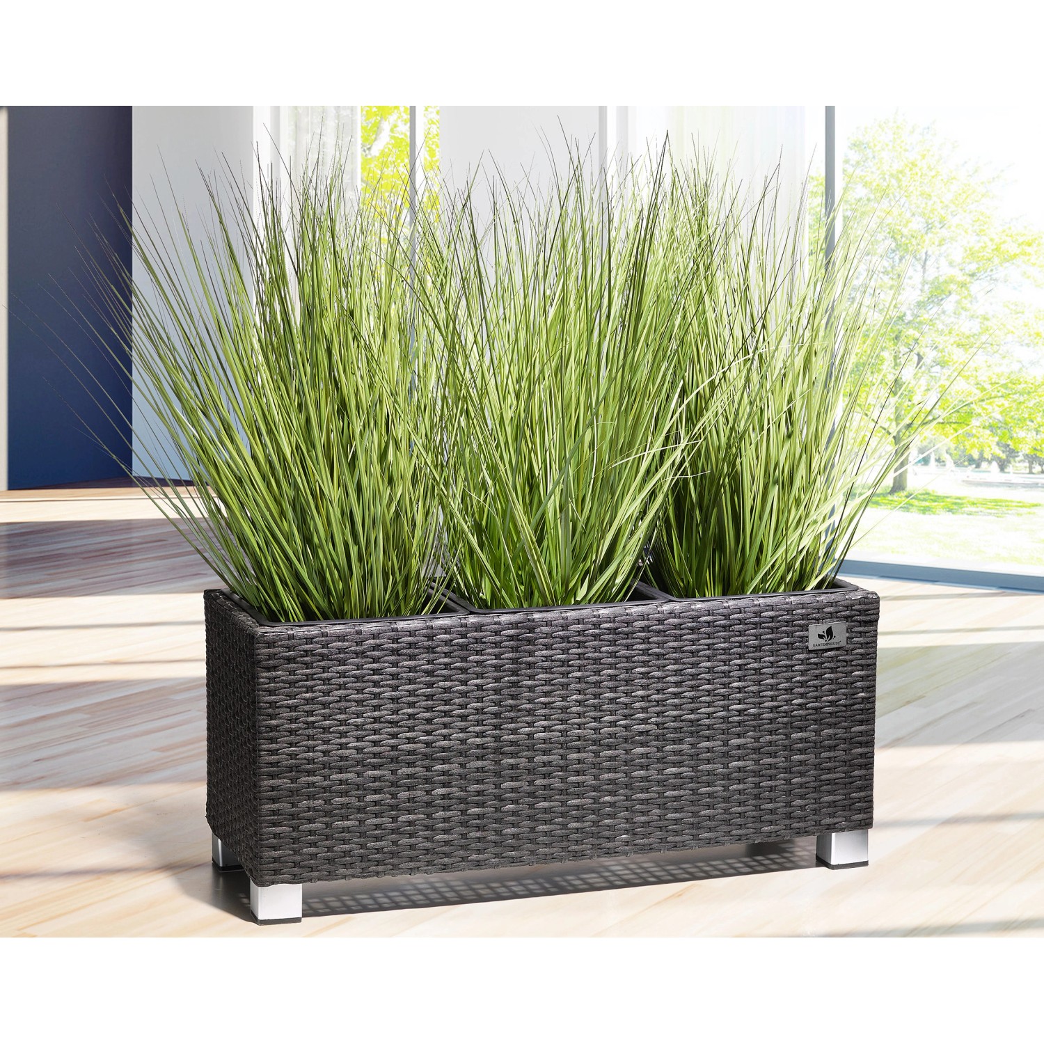 Gartenfreude Pflanzkübel Polyrattan 78 Cm X 27 Cm Anthrazit Kaufen Bei OBI