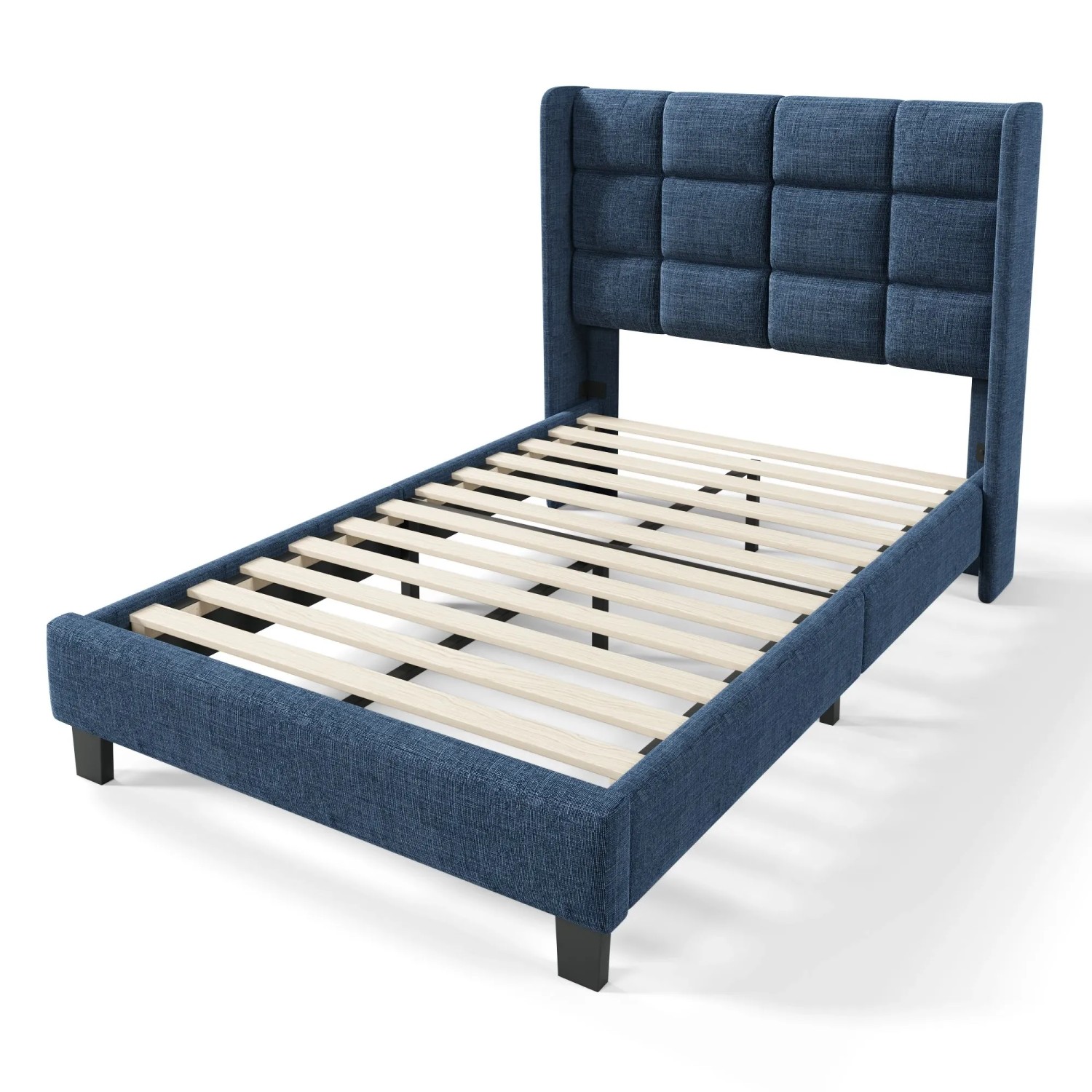 okwish Polsterbett 90×200 mit Seinem Gepolstertes Kopfteil Einzelbett ohne Matratze