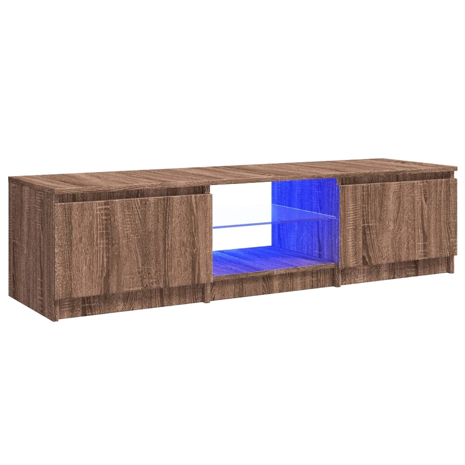 Vidaxl Tv-schrank Mit Led-leuchten Braun Eichen-optik 140x40x35,5 Cm günstig online kaufen