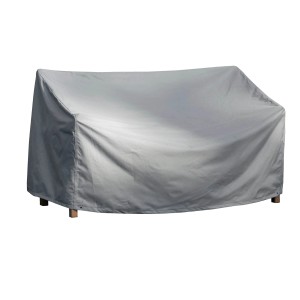 Graue Schutzhülle für eine Gartenbank der Marke Mehr Garten Premium, Abmessungen 163x70x86 cm.
