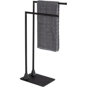 Wenko Handtuch- und Kleiderständer Hella, mattschwarz, mit Handtuch. Handtuchhalter für Bad und Schlafzimmer.
