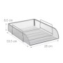 Relaxdays Dokumentenablage Metall Silber Stapelbar 8,5 cm x 26 cm x 33,5 cm 0,36 kg_3