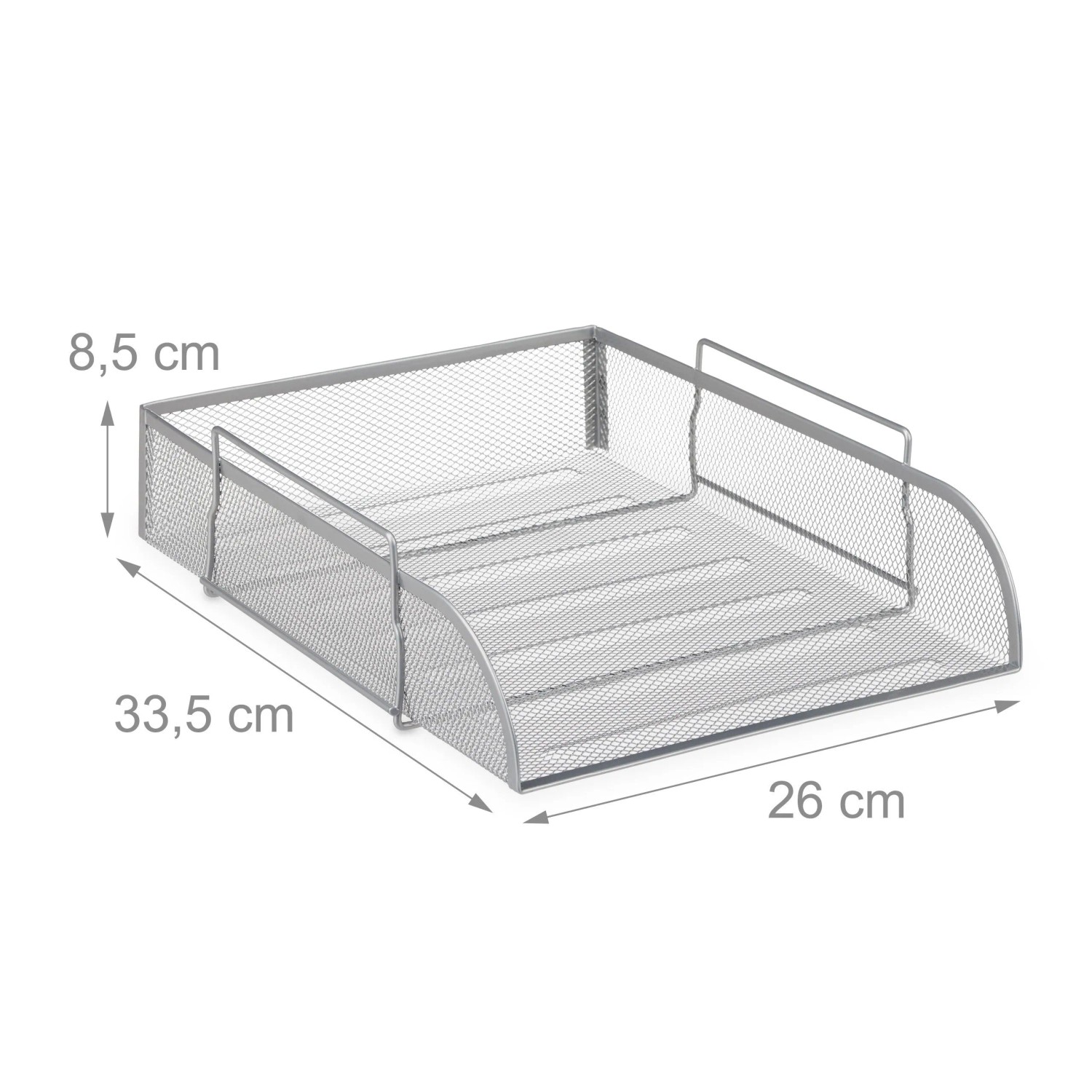 Relaxdays Dokumentenablage Metall Silber Stapelbar 8,5 cm x 26 cm x 33,5 cm 0,36 kg_3