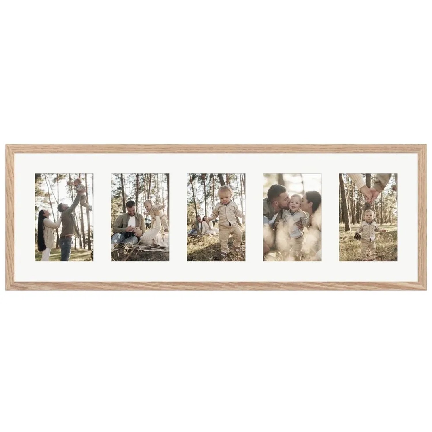 WANDStyle Galerierahmen G950 in Eiche-Optik 23 x 70 cm für 5 Bilder im Format 10 x 15 cm