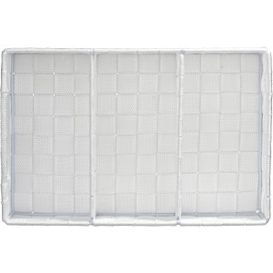 Wenko Organizer Adria, weiß, mit 3 Fächern und Griff, aus Kunststoff-Geflecht.