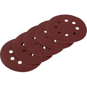 LUX Schleifauflagen für Exzenterschleifer, 5 Stück, Ø 125 mm, K80, grobe Körnung.