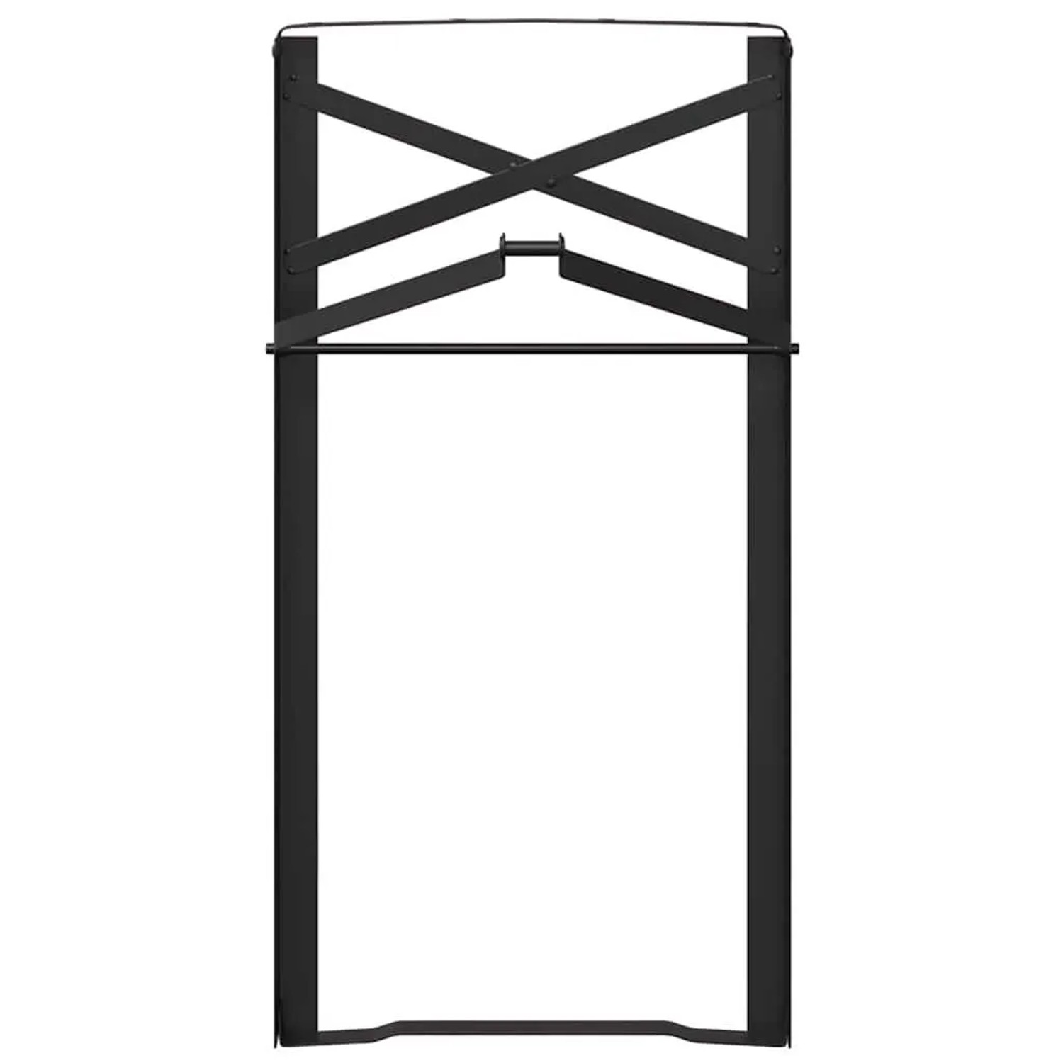 Zwei schwarze vidaXL Bier Tischbeine aus pulverbeschichtetem Stahl, 75cm hoch.