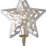 LED Lichterkette Metallstern Silber, 10 warmweiße LEDs für Innen, Detailaufnahme.