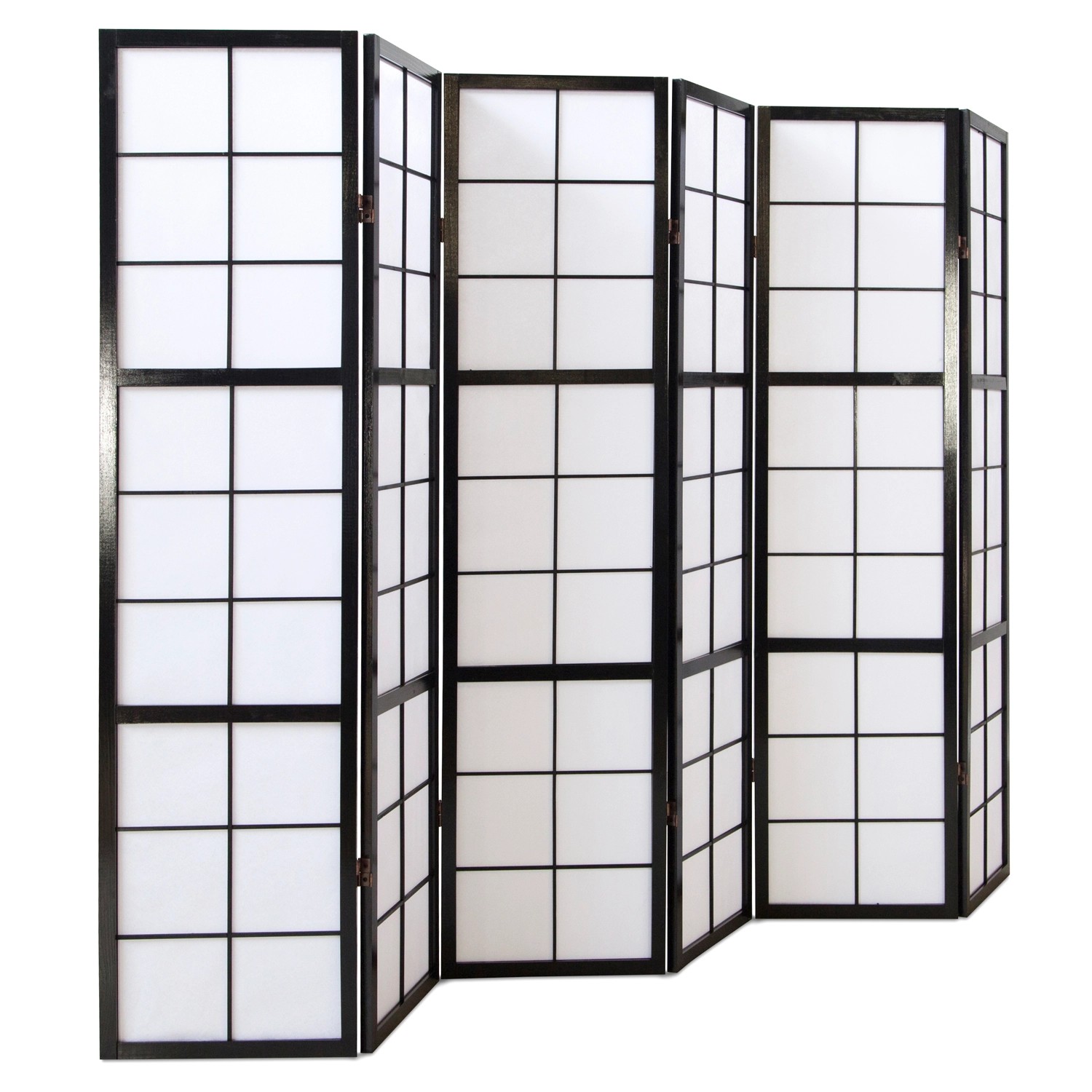 Homestyle4u 6-tlg. Paravent Shoji in Schwarz 264x175 cm 284_2