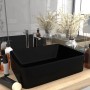 Rechteckiges, matt-schwarzes Keramik Waschbecken (41x30x12 cm) von vidaXL.