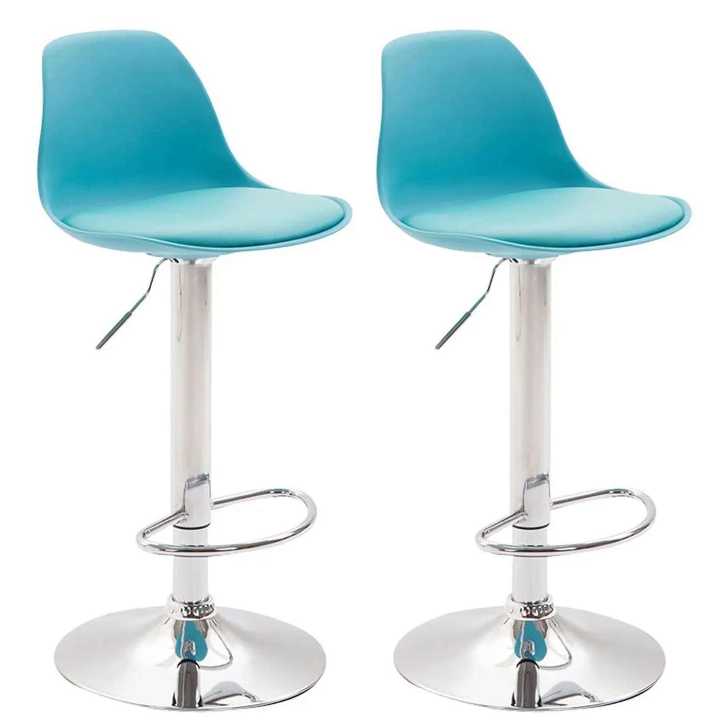 CLP 2er Set Barhocker Kiel Kunststoff Blau/Chrom