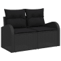 Schwarzes 8-tlg. vidaXL Garten-Sofa-Set aus Poly Rattan mit Kissen.