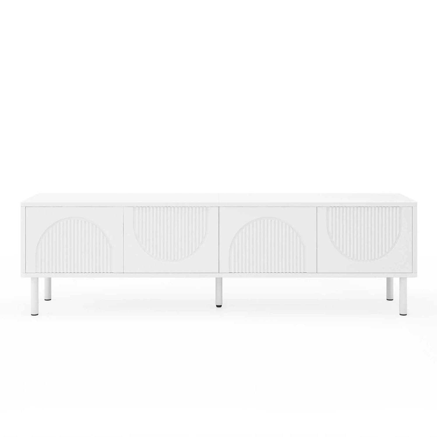 okwish TV Schrank mit Stauraum Kabelmanagement Minimalistisch 180x40x52cm Weiß