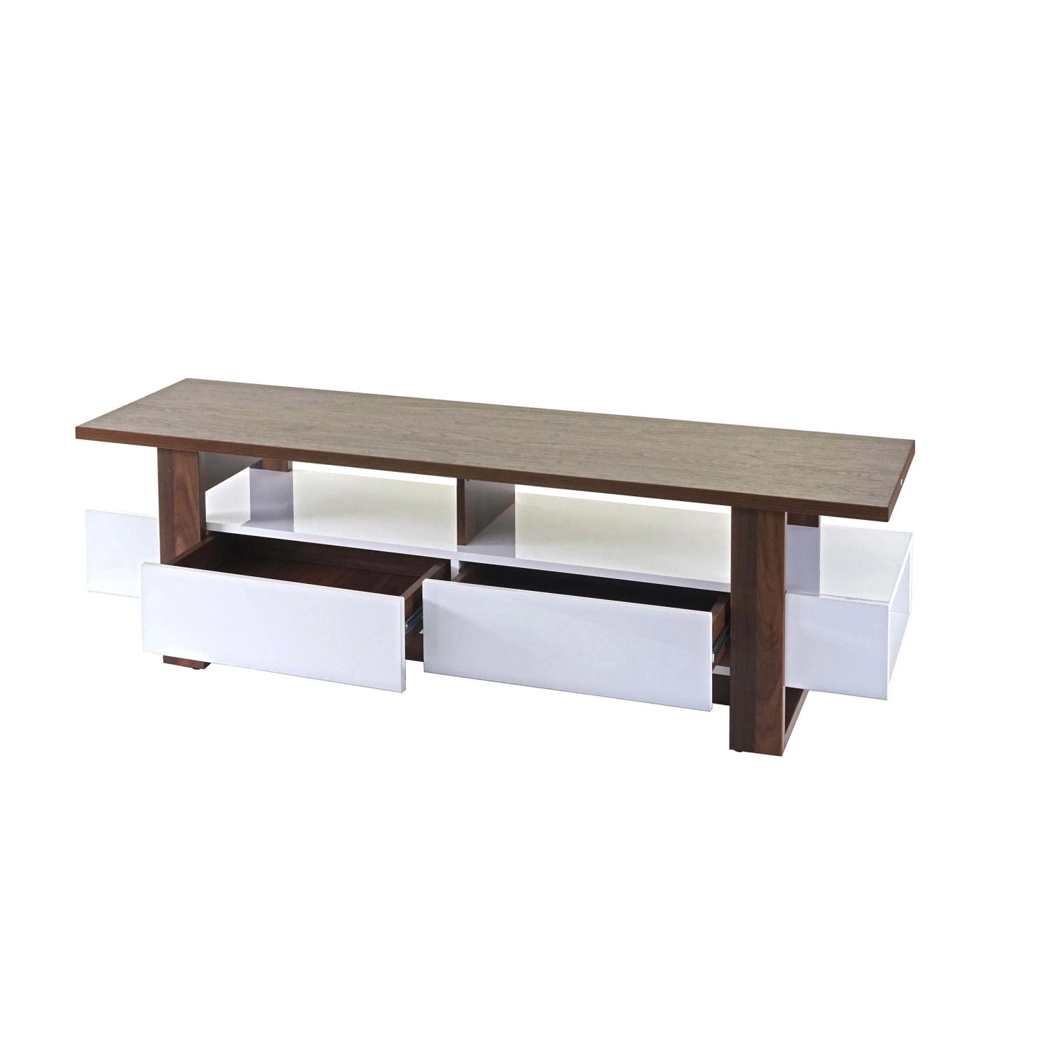 MCW TV-Rack B51 Walnuss-Optik Hochglanz 46x150x45cm