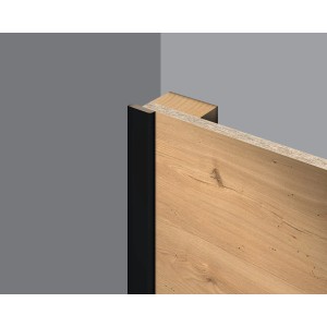 Egger Abdeckleiste Decowall AL537 in Schwarz, 2,4 m, zur Wandverkleidung und für harmonische Übergänge.