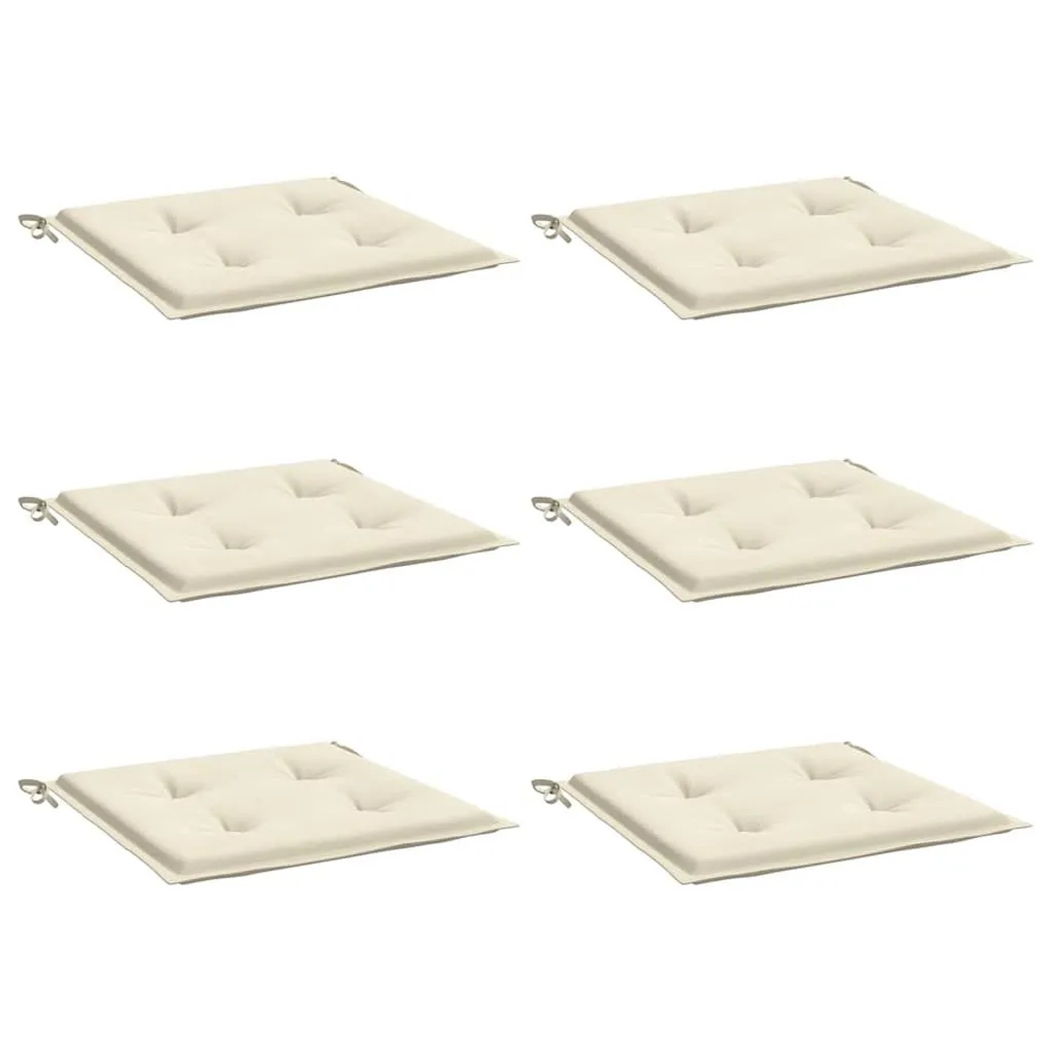 vidaXL Gartenstuhl-Kissen 6 Stk Creme 40x40x4 cm Oxford-Gewebe 314007