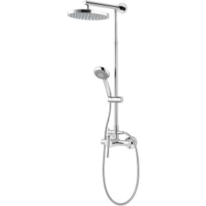 Schulte Kopfbrause rund, Chrom D:25cm, mit Handbrause und Armatur.