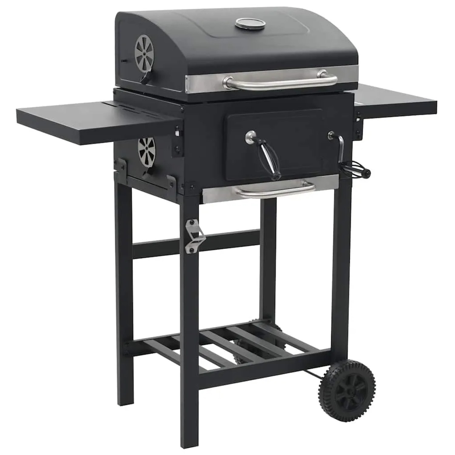 vidaXL Holzkohlegrill mit Unterer Ablage Schwarz 44280