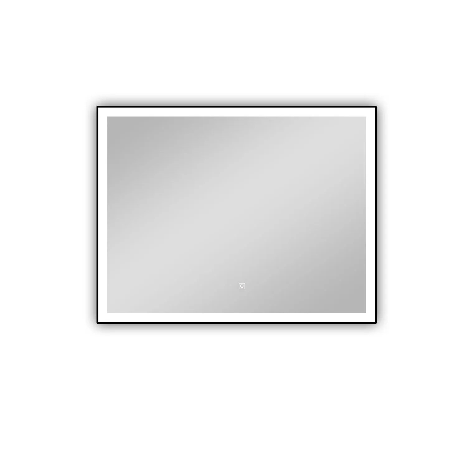 Duschparadies Badspiegel mit Schwarz Rahmen 80x60cm LED Spiegel mit 3 Lichtfarben Dimmbar Memory Touch Beschlagfrei