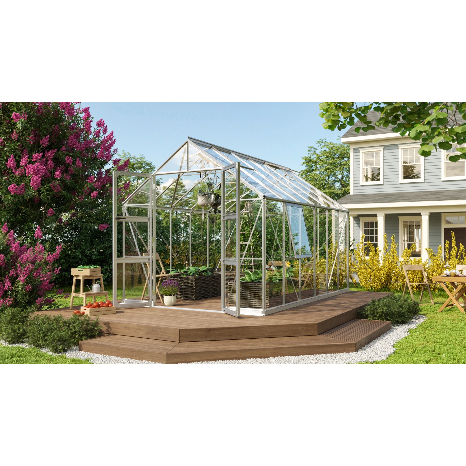 Vitavia Gewächshaus Olymp 9900 ESG Alu B 257 cm x T 387 cm günstig online kaufen