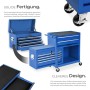 Tectake Werkzeugwagen  8 Kugelgelagerte Schubladen Mit Antirutschmatten Belastbarkeit 150 kg  69 x 33 x 110 cm Blau_3