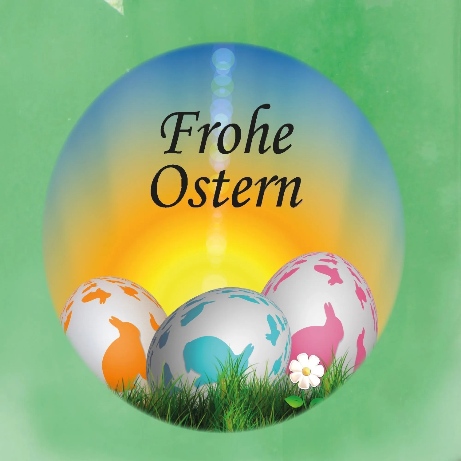 HS Candle Duftkerze Frohe Ostern mit Ostereiern und Coconut Limes Duft, Ø9 cm.