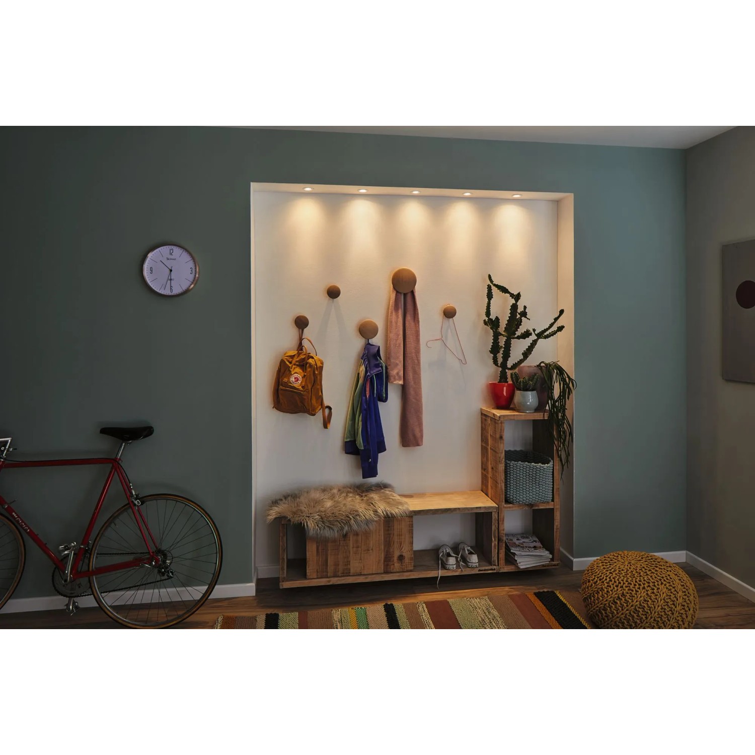 Szene mit Paulmann LED Einbaustrahlern Nova mini, die warmweißes Licht spenden.