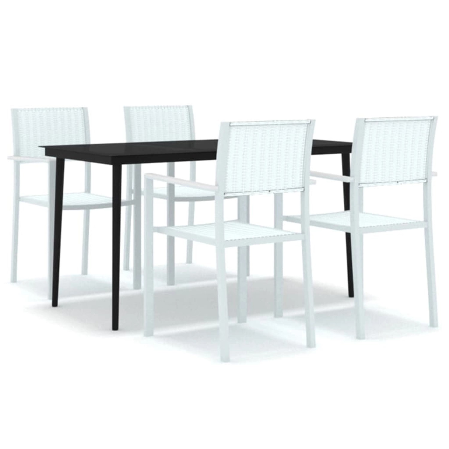 vidaXL 5-Tlg Garten-Essgruppe Weiß 3099271 günstig online kaufen