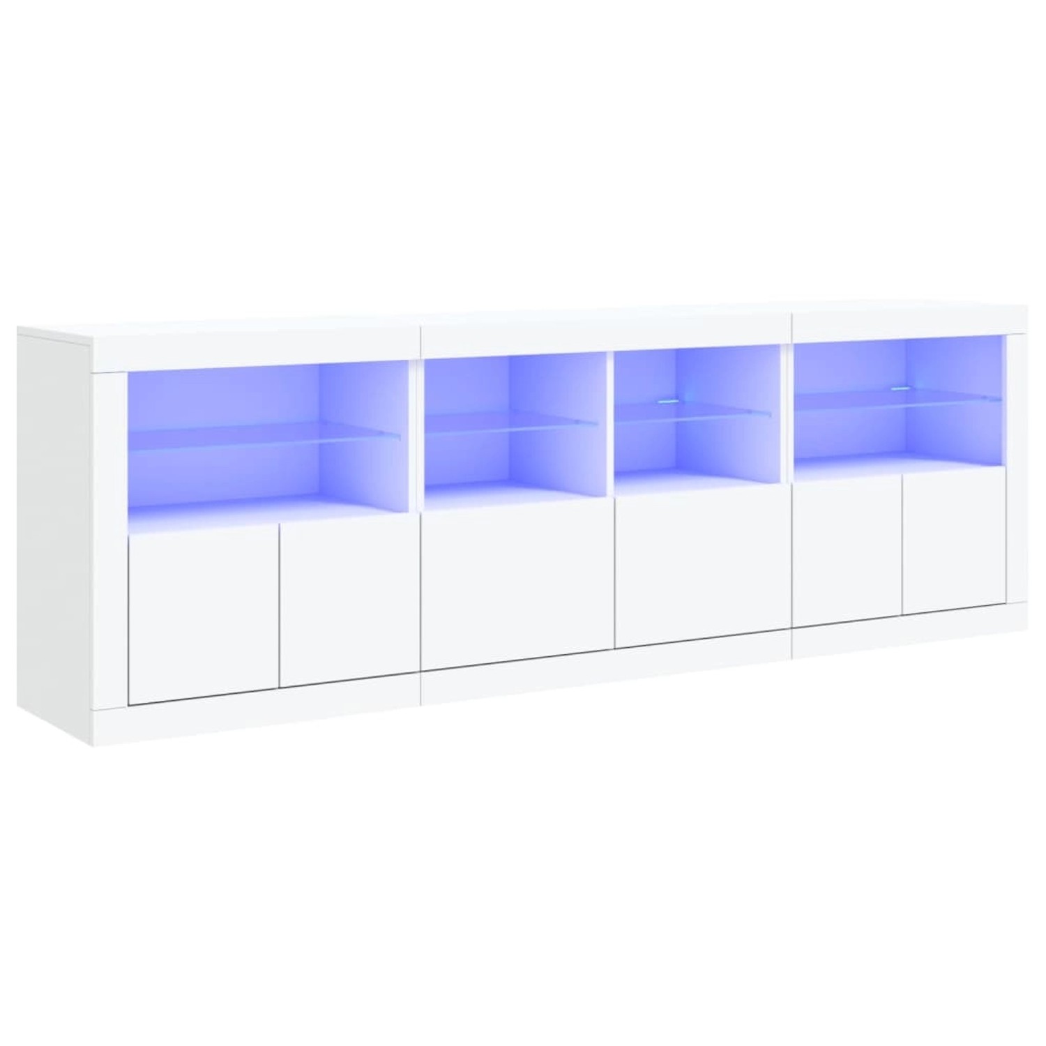 vidaXL Sideboard mit LED-Leuchten Weiß 202x37x67 cm 3209009