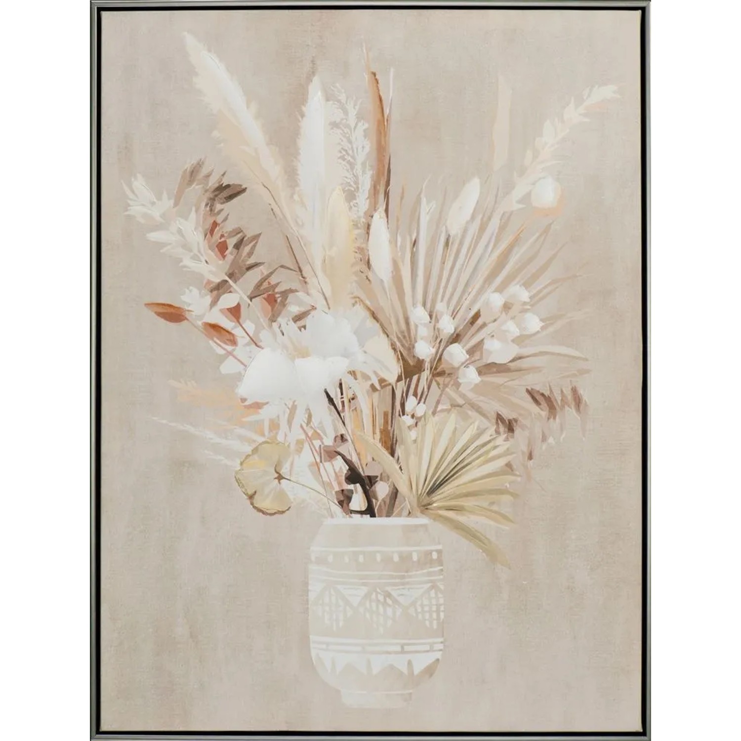 Art Universe Leinwandbild Trockenblumen in Vase 62 x 82 cm