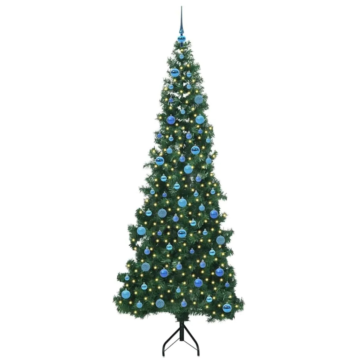 vidaXL Eckiger Künstlicher Weihnachtsbaum Grün 240 cm PVC und Metall 3397296