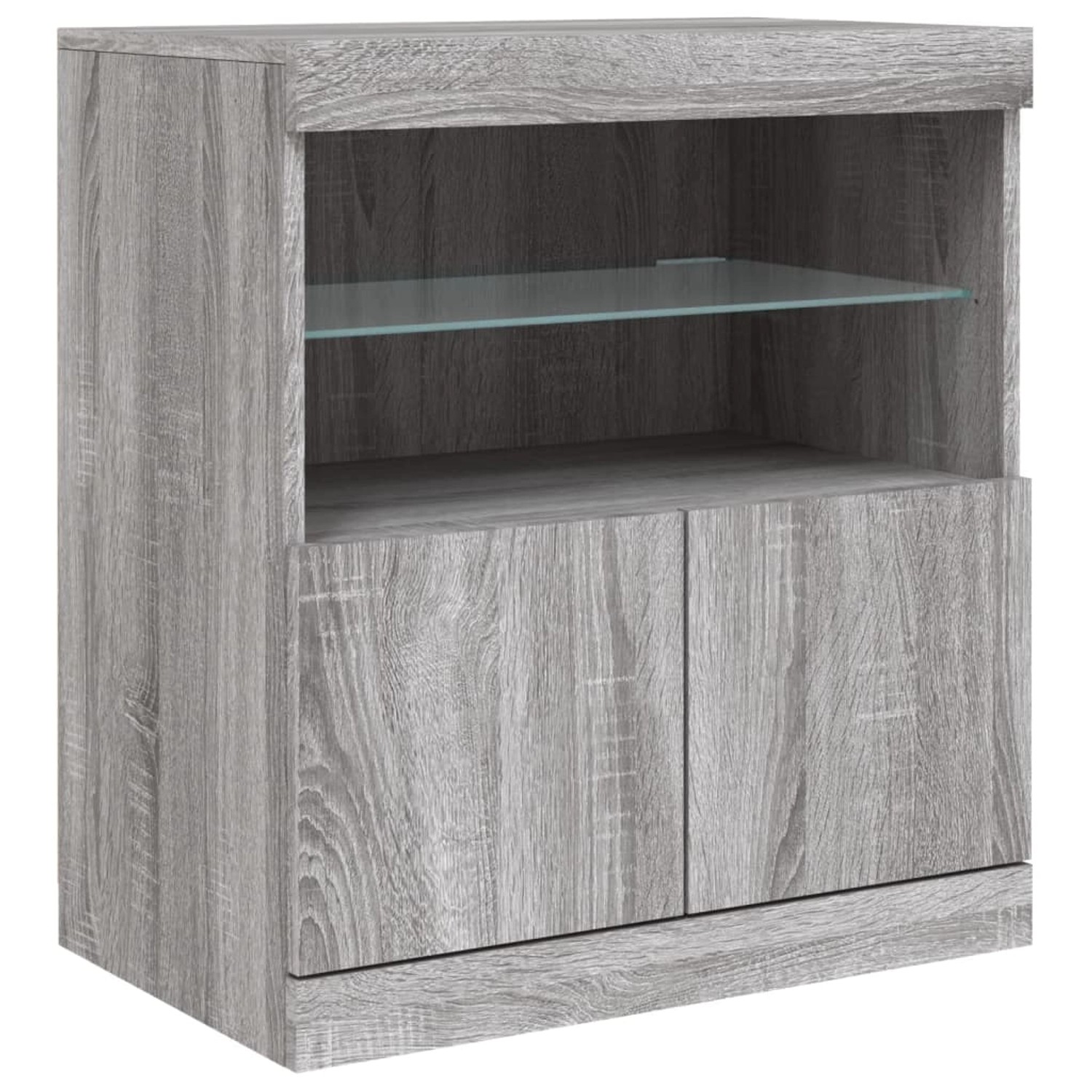 vidaXL Sideboard mit LED-Leuchten Grau Sonoma 60x37x67 cm 836656 günstig online kaufen