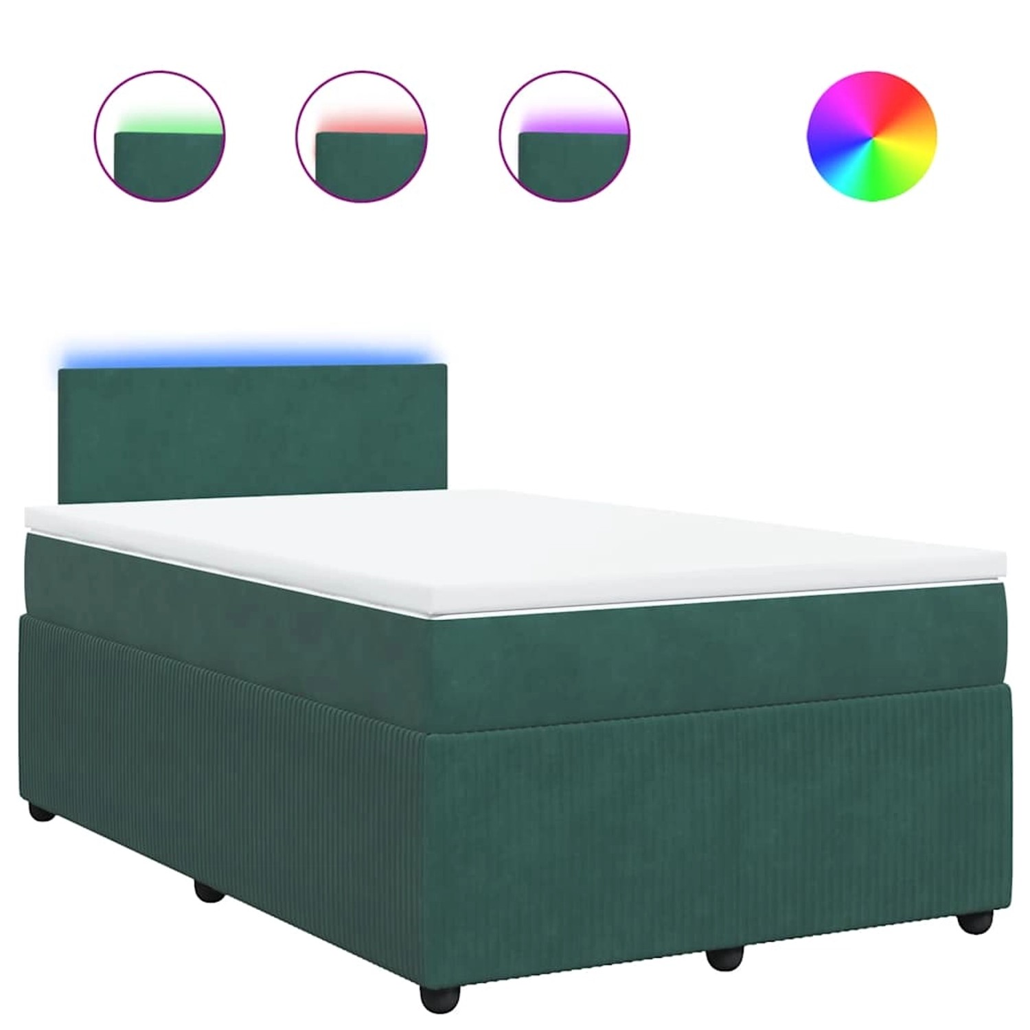 vidaXL Boxspringbett mit Matratze Dunkelgrün 120x190 cm Samt 3289983 günstig online kaufen