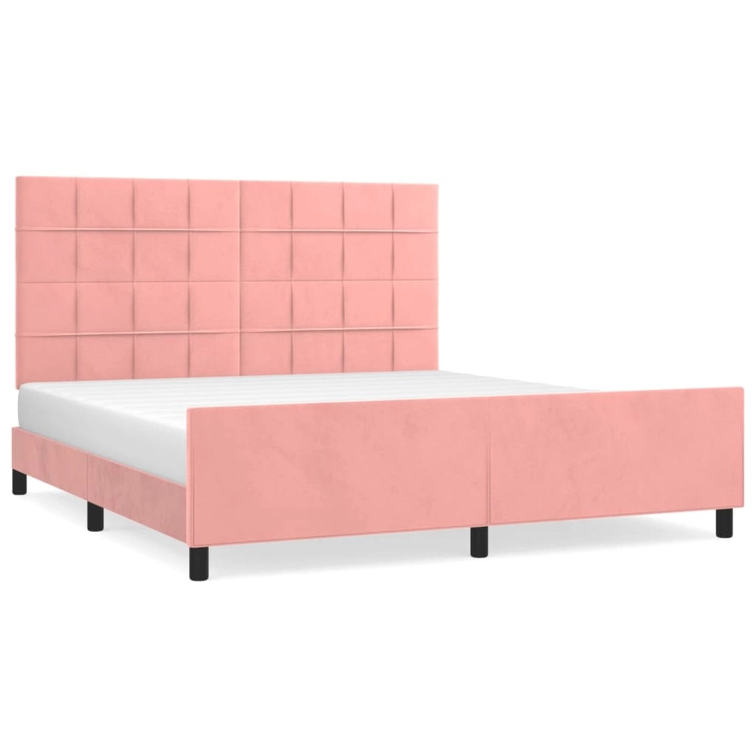 vidaXL Bettgestell mit Kopfteil Rosa 160x200 cm Samt 3125768 günstig online kaufen