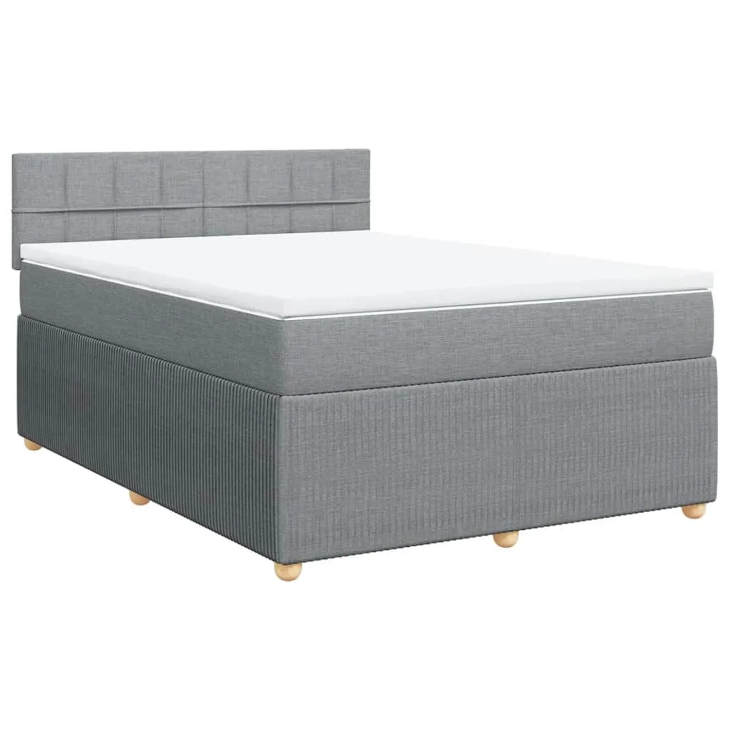 vidaXL Boxspringbett mit Matratze Hellgrau 140x200 cm Stoff 3287479