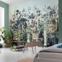 Komar Fototapete Urban Jungle im Schlafzimmer: Stadtbild mit Pflanzen, 368x254 cm.