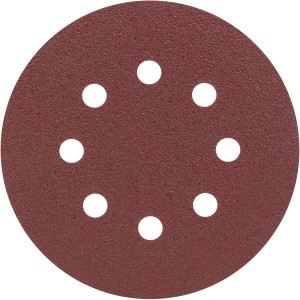 Bosch Schleifblatt K80, Ø 125 mm, für Exzenterschleifer. 25er Set, rotbraun.