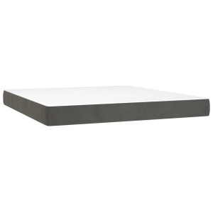 Dunkelgraue vidaXL Boxspringbett-Matratze, 160x200 cm, Samt