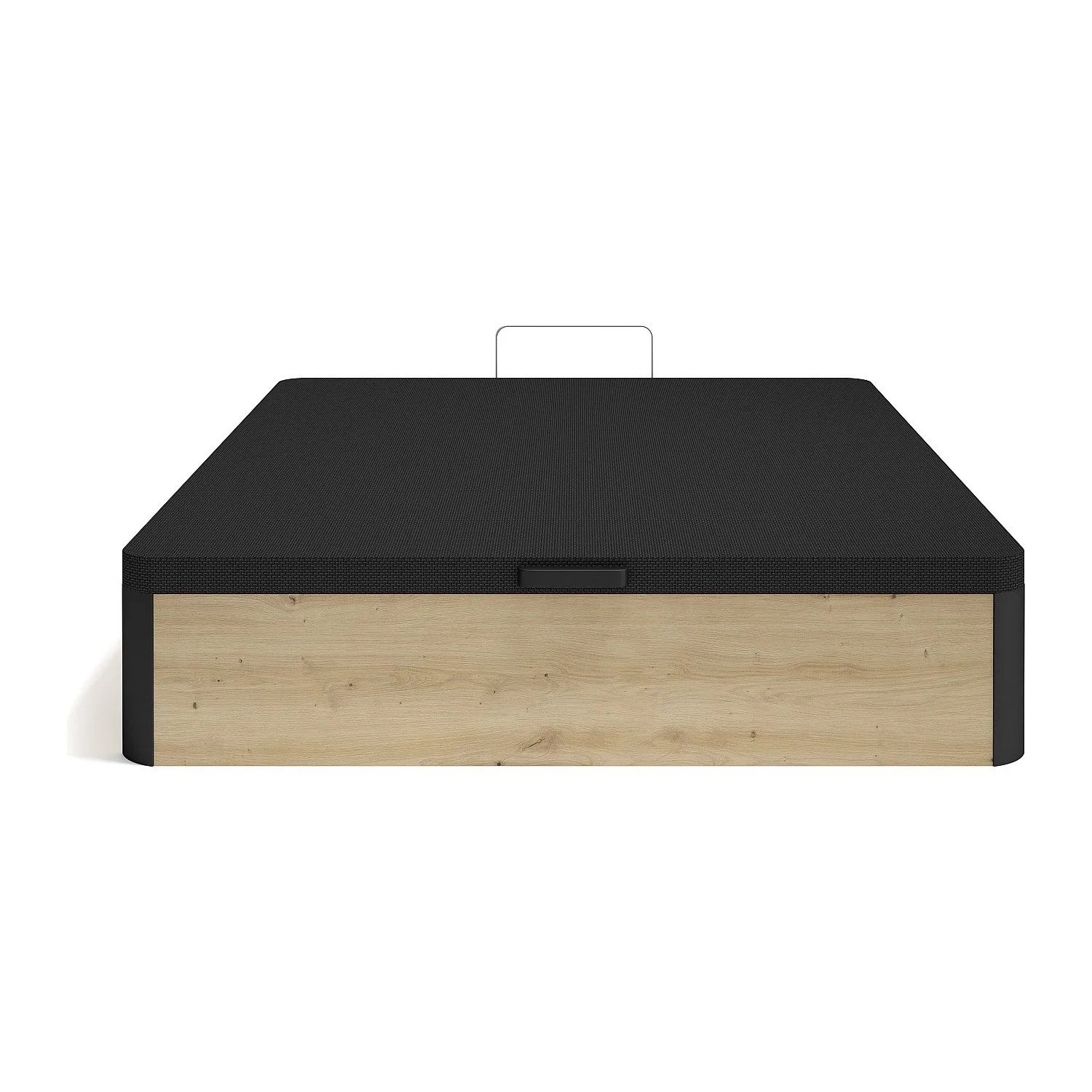 Vente-unique Bettgestell Mit Bettkasten Namosi Schwarz  Naturfarben Hell 190 cm