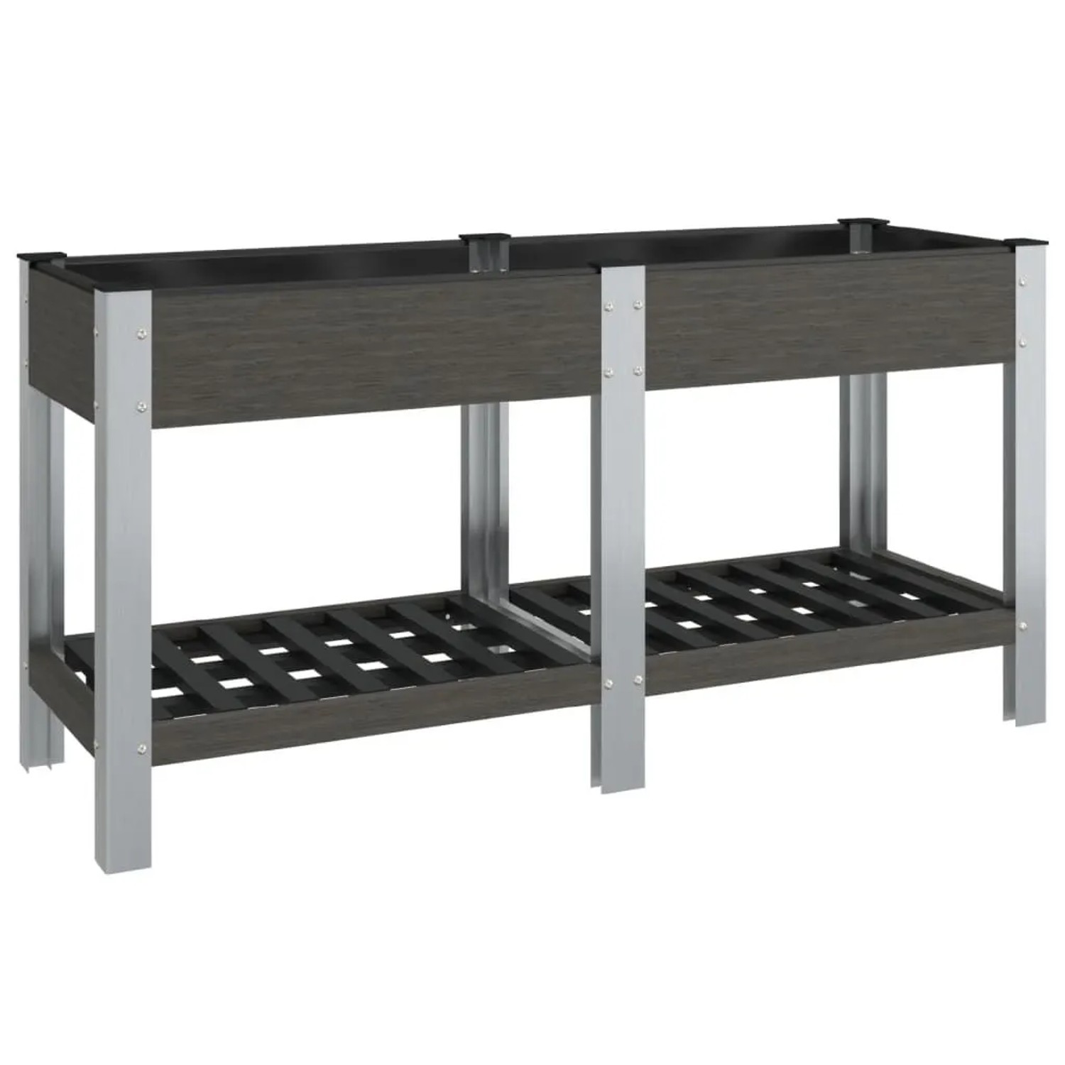 vidaXL Garten-Hochbeet mit Ablage Grau 175x50x75 cm WPC 362572