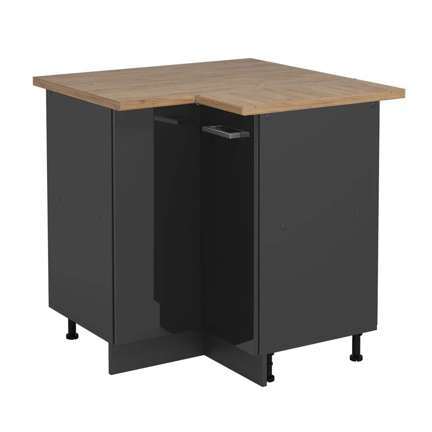 Vicco Eckunterschrank R-Line Anthrazit Hochglanz 76 x 82 AP Eiche Art Nr 53427