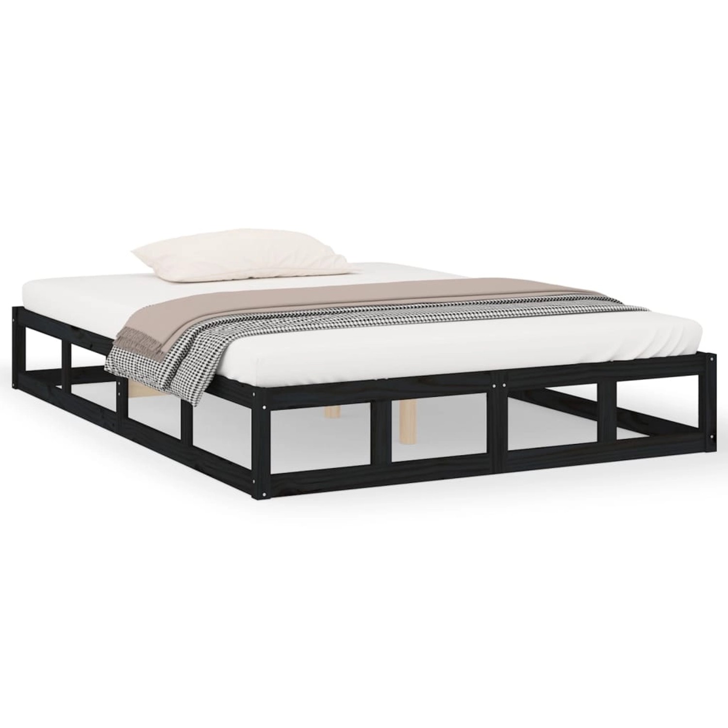 vidaXL Massivholzbett Schwarz 180x200 cm 820815 günstig online kaufen