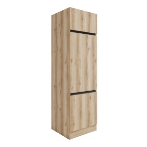 Optifit Hochschrank Kaya290 in Wildeiche Nachbildung, 60x207 cm, mit zwei Türen und Griffblenden.