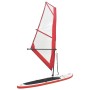 vidaXL aufblasbares SUP-Board mit Segel in Rot-Weiß. Wassersport-Set für Stand-up-Paddling.