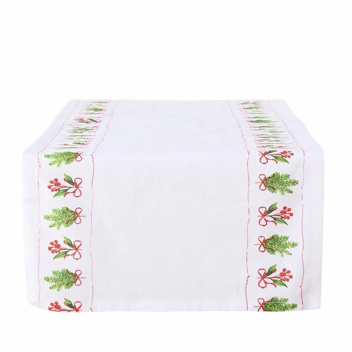 Boltze Tischläufer Noelle Rechteck 140 cm x 40 cm x 0,5 cm Grün-Weiß günstig online kaufen