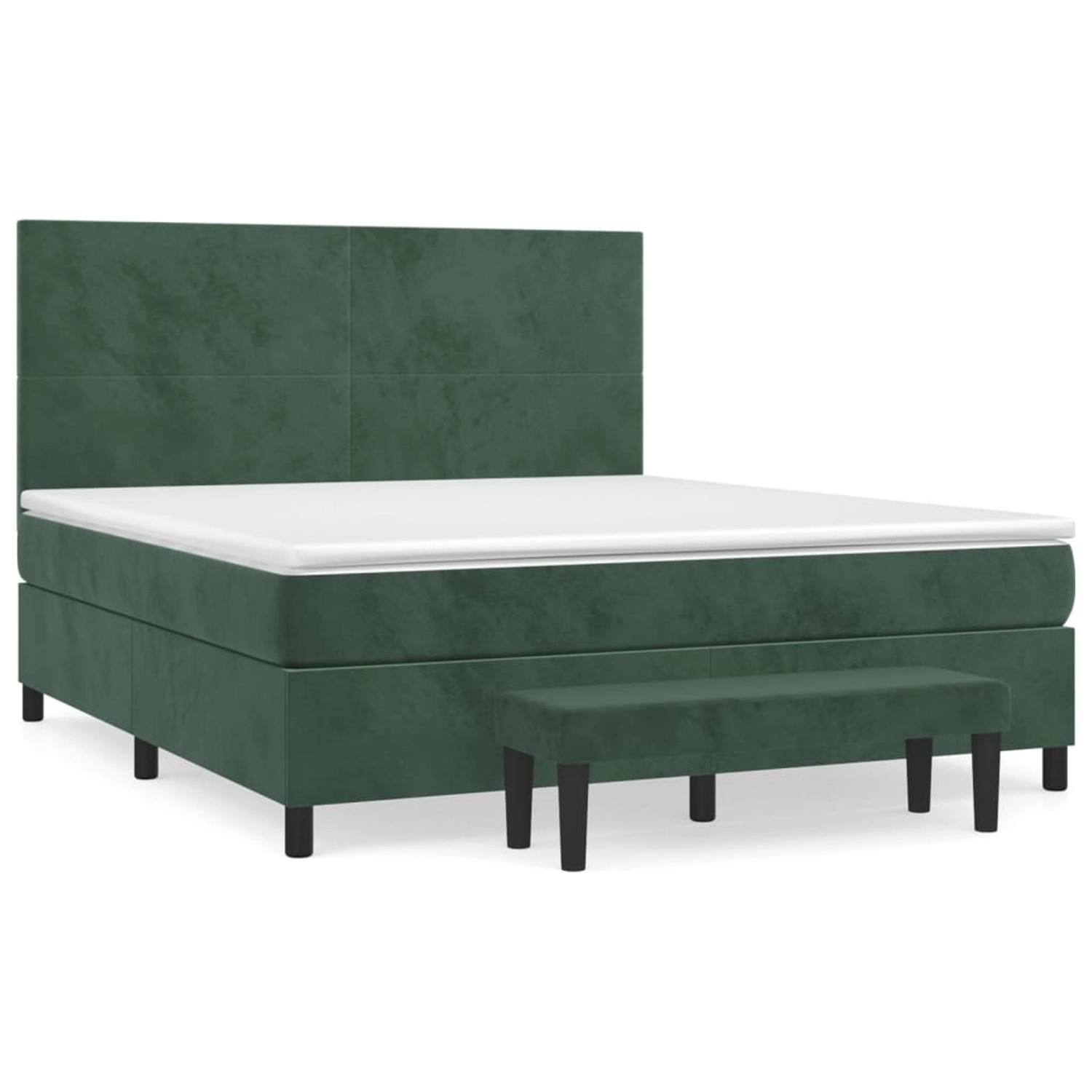 vidaXL Boxspringbett mit Matratze Dunkelgrün 180x200 cm Samt 3137740 günstig online kaufen