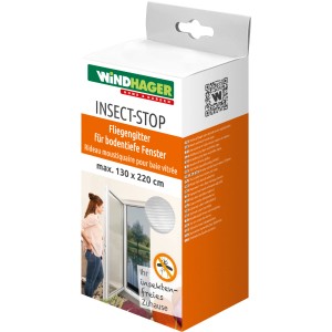 Verpackung des Windhager IS Fliegengitters, 130x220 cm, für Insektenschutz an Fenstern.