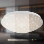 Dimmbare Brilo LED Deckenleuchte Moon, 26 cm, mit Sternendekor und Fernbedienung.