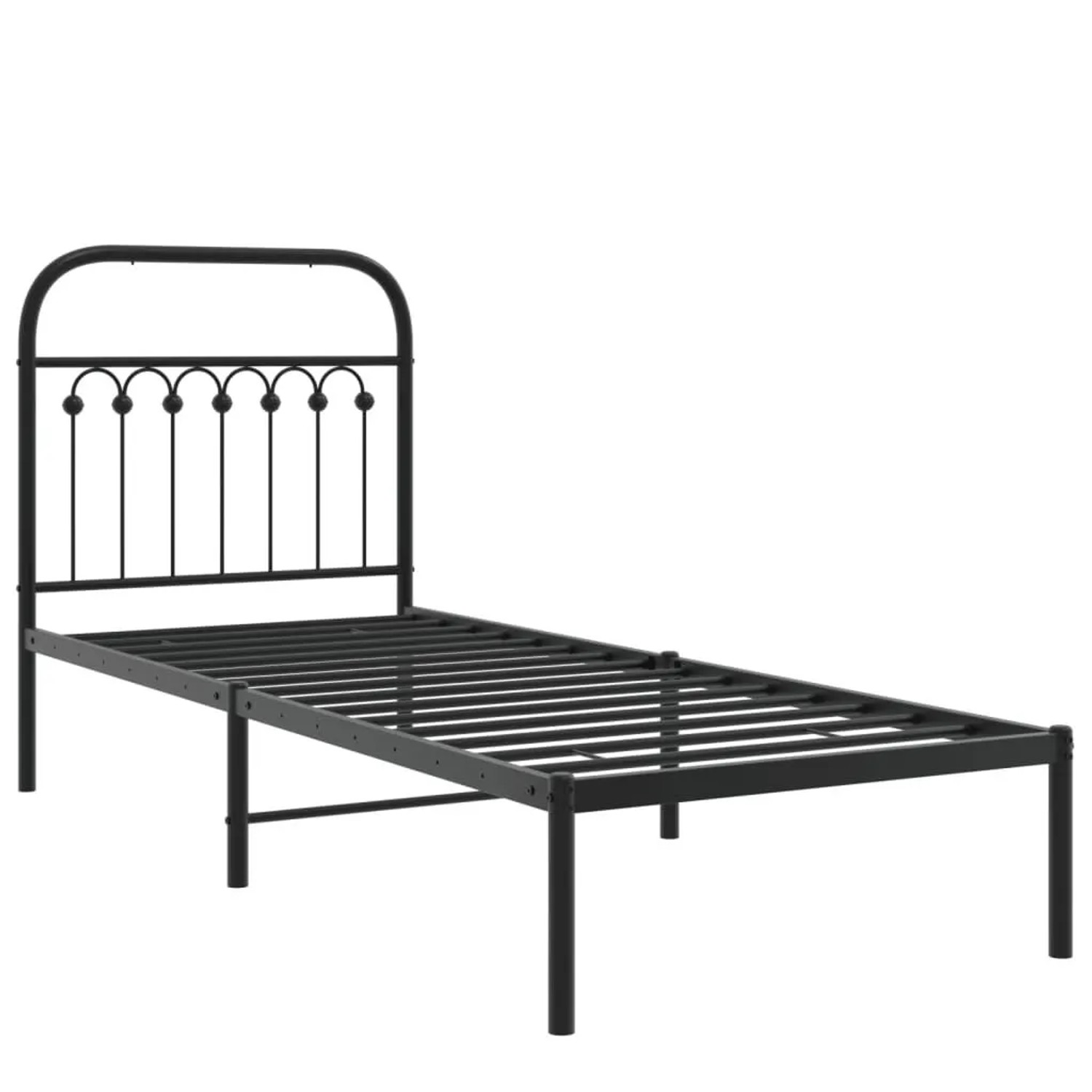 vidaXL Bettgestell mit Kopfteil Metall Schwarz 75x190 cm 376590 günstig online kaufen